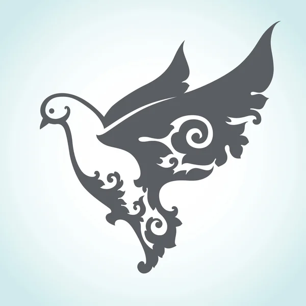 Decoratieve vogel pictogram — Stockvector