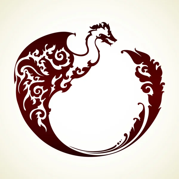 Декоративна рамка з драконом — стоковий вектор