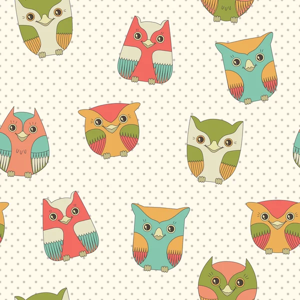 Seamless background with owls — Stock Vector