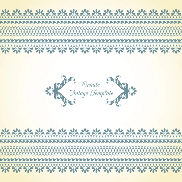 Vintage template with ornament — Stock Vector
