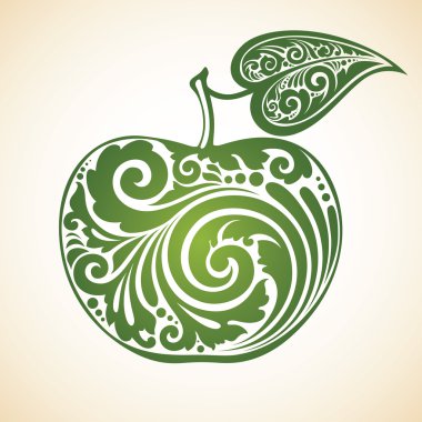 Decorated green apple