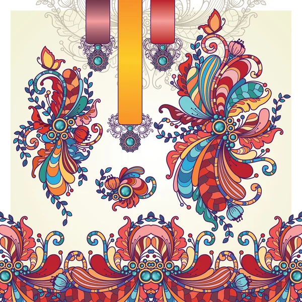 Elementos de design ornamentais florais abstratos — Vetor de Stock