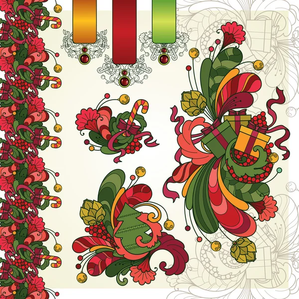 Abstracte kerst decoratieve designelementen — Stockvector