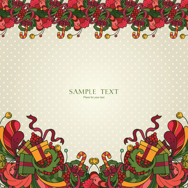 Christmas background with ornamental border — Stock Vector