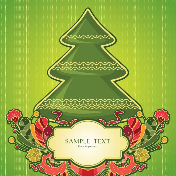 Christmas tree and decorations — Stock Vector