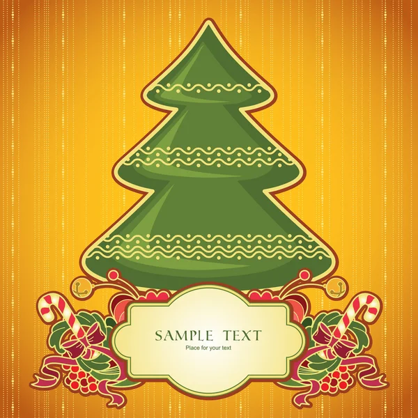 Christmas tree and decorations — Stock Vector