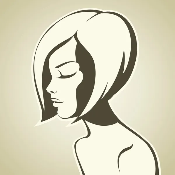 Graphic girl with bob haircut — Stock Vector