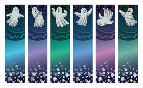Bookmarks with ghosts — Stock Vector