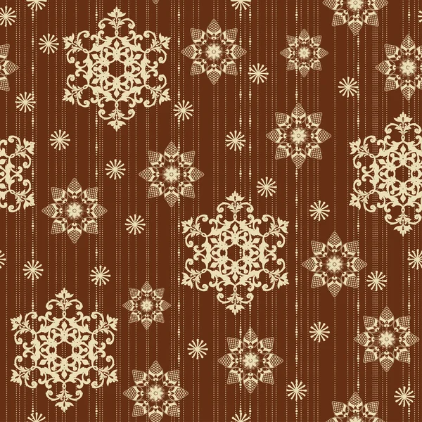 Vintage seamless pattern with snowflakes — Stock Vector