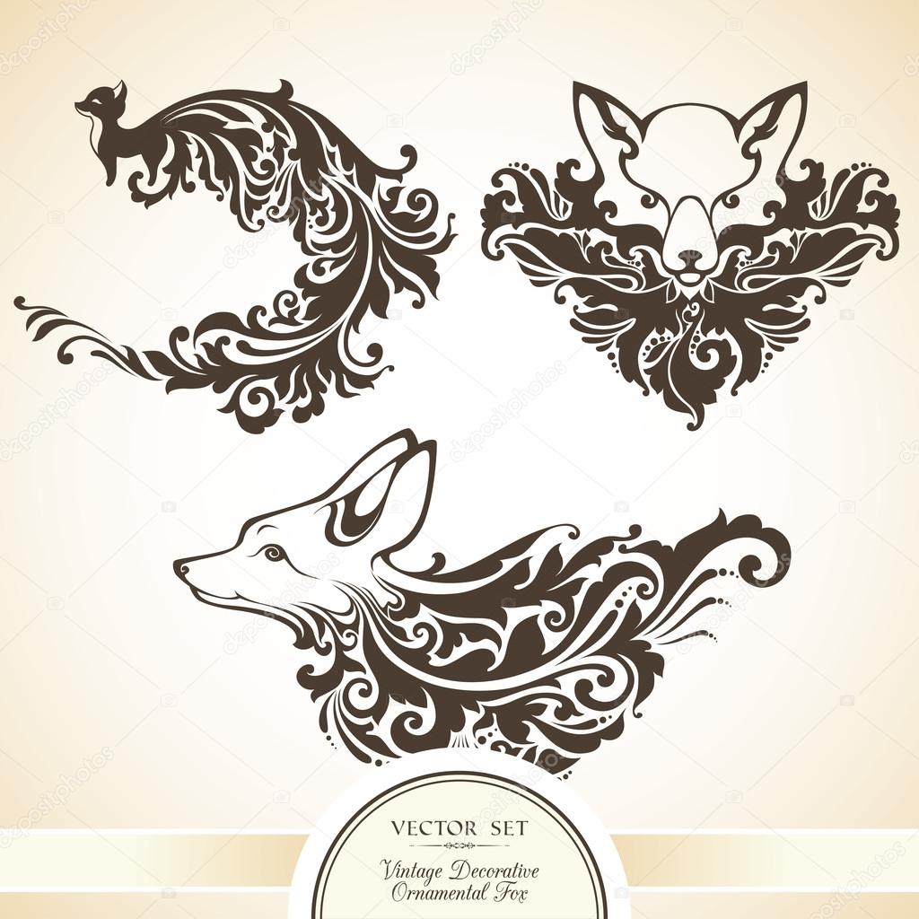 Decorative ornamental foxes