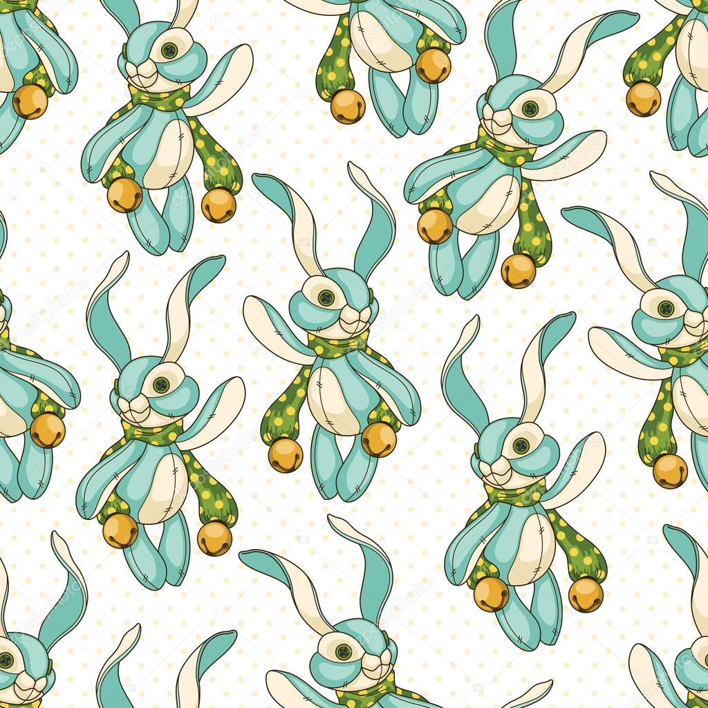 Seamless background with bunnies