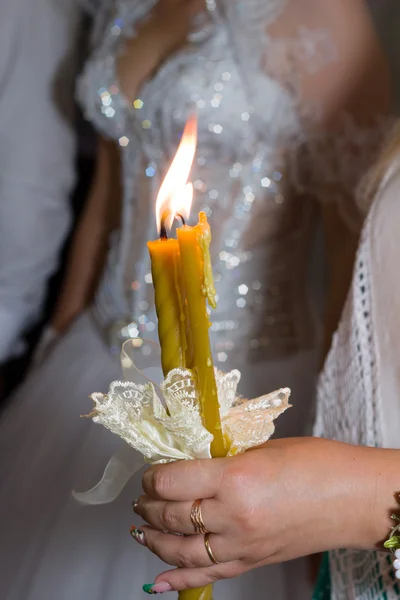 Lighting candles church belief — Stock Photo, Image