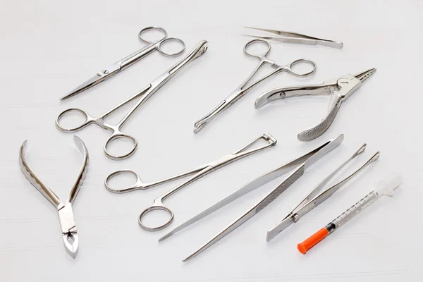 Medical tools for a permanent makeup and piercing — Stock Photo, Image