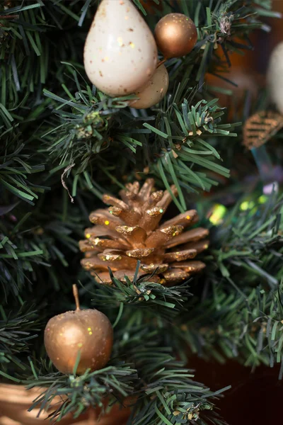 New Year's toys on a fir-tree — Stock Photo, Image
