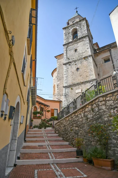 Een Smalle Straat Van Carpinone Een Middeleeuws Stadje Provincie Isernia — Stockfoto