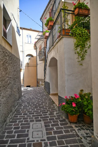 Een Smalle Straat Van Carpinone Een Middeleeuws Stadje Provincie Isernia — Stockfoto
