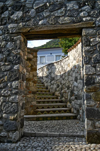 Stone Arch Entrance Public Garden San Lorenzello Medieval Town Benevento — Stock Photo, Image