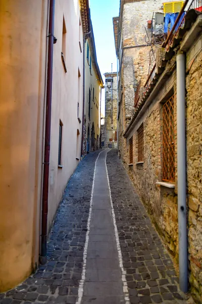Een Smalle Straat Van Strangolagalli Een Middeleeuwse Stad Van Lazio — Stockfoto