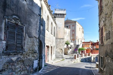 İtalya 'nın Lazio bölgesinde bir ortaçağ kasabası olan Ripi' nin panoramik manzarası.