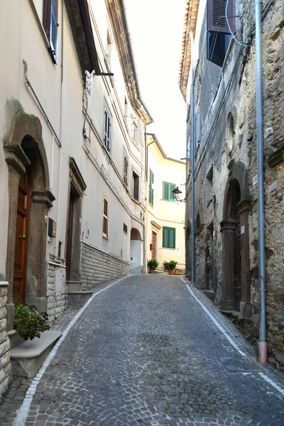 Una Calle Estrecha Ripi Una Ciudad Medieval Región Del Lacio — Foto de Stock