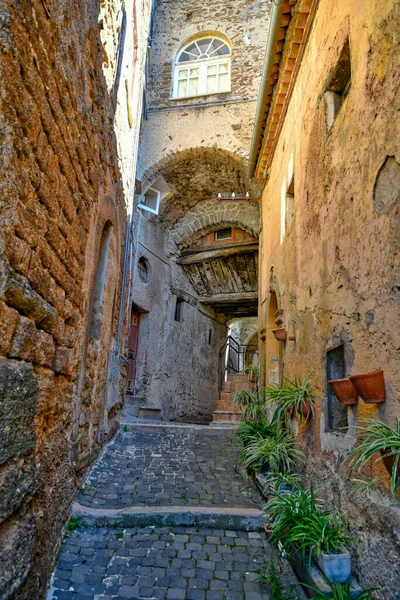 Een Steegje Van Arnara Een Middeleeuwse Stad Van Lazio Italië — Stockfoto