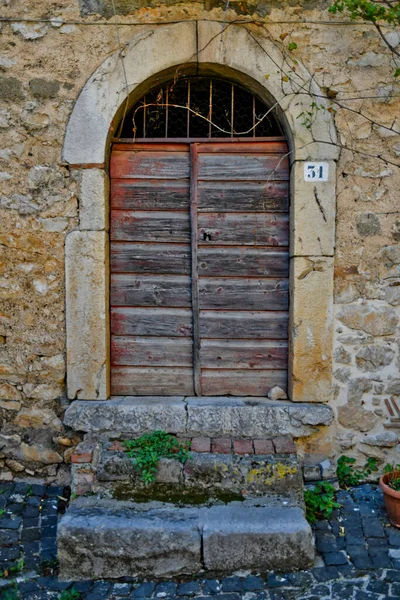 Porte Une Vieille Maison Villa Santo Stefano Une Ville Médiévale — Photo