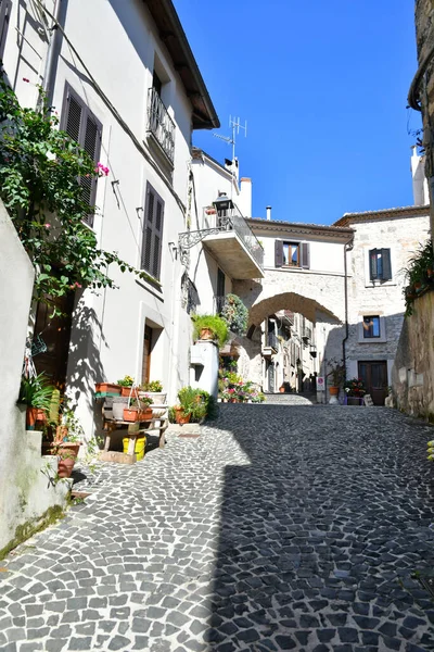 拉齐奥意大利拉齐奥地区中世纪城镇圣斯特凡诺别墅的一条狭窄街道 — 图库照片