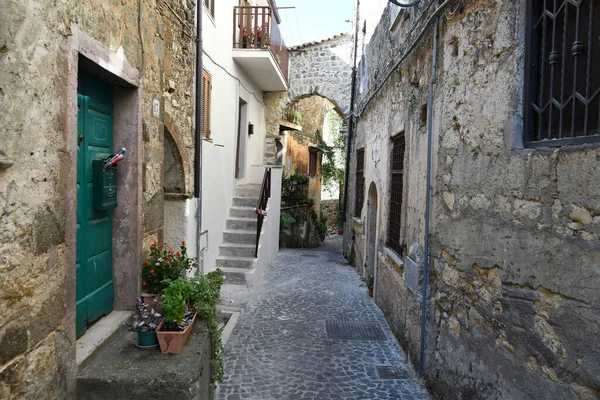 Uma Rua Estreita Villa Santo Stefano Uma Cidade Medieval Região — Fotografia de Stock