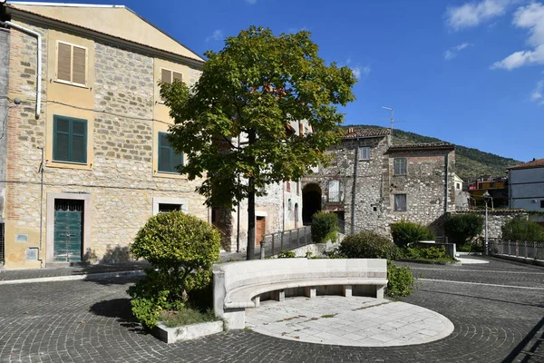Μια Μικρή Πλατεία Της Villa Santo Stefano Μια Μεσαιωνική Πόλη — Φωτογραφία Αρχείου