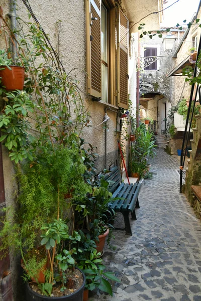 Narrow Street Villa Santo Stefano Medieval Town Lazio Region Italy — Stock Photo, Image