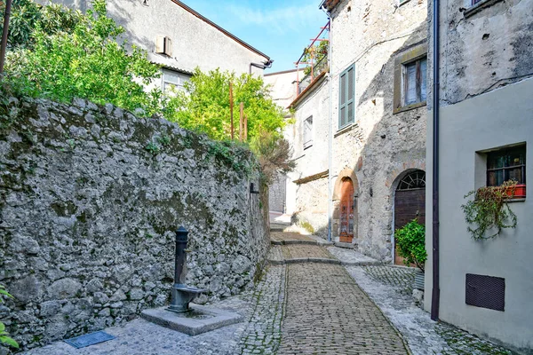 Wąska Uliczka Castro Dei Volsci Średniowiecznym Mieście Regionu Lacjum Włochy — Zdjęcie stockowe