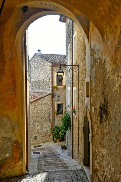 Narrow Street Castro Dei Volsci Medieval Town Lazio Region Italy — Stock Photo, Image