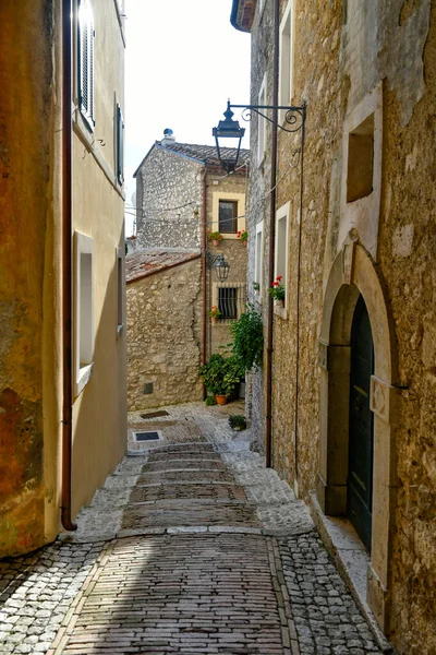 Eine Enge Straße Von Castro Dei Volsci Der Mittelalterlichen Stadt — Stockfoto