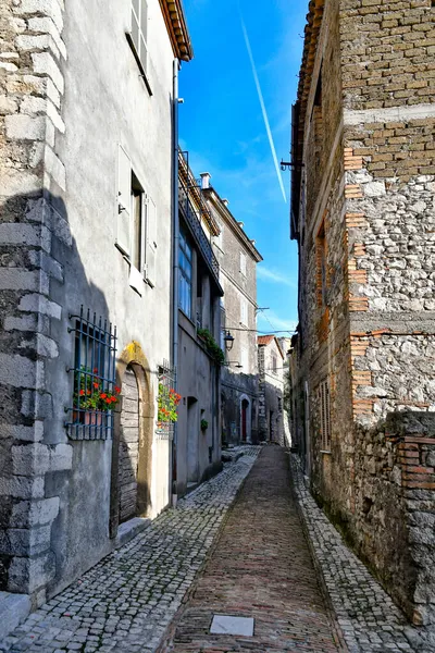 Eine Enge Straße Von Castro Dei Volsci Der Mittelalterlichen Stadt — Stockfoto