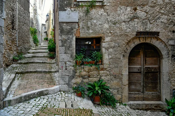 意大利拉齐奥地区中世纪城镇卡斯特罗 沃尔西的一条狭窄街道 — 图库照片