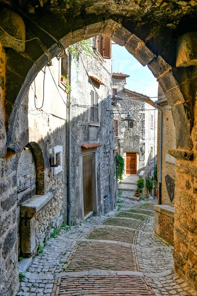 Una Calle Estrecha Castro Dei Volsci Ciudad Medieval Región Del — Foto de Stock