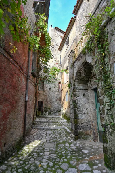 Узкая Улица Caiazzo Небольшая Деревня Горах Провинции Казерта Италия — стоковое фото