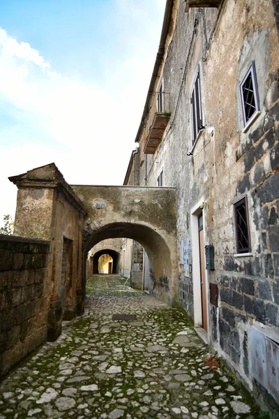 Úzká Ulice Caiazzo Malá Vesnice Horách Provincie Caserta Itálie — Stock fotografie