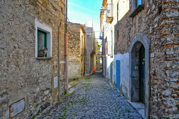 Una Calle Estrecha Capaccio Pequeño Pueblo Provincia Salerno Italia —  Fotos de Stock