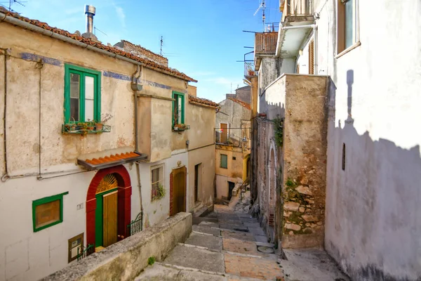 Uma Rua Estreita Castelcivita Uma Pequena Aldeia Província Salerno Itália — Fotografia de Stock