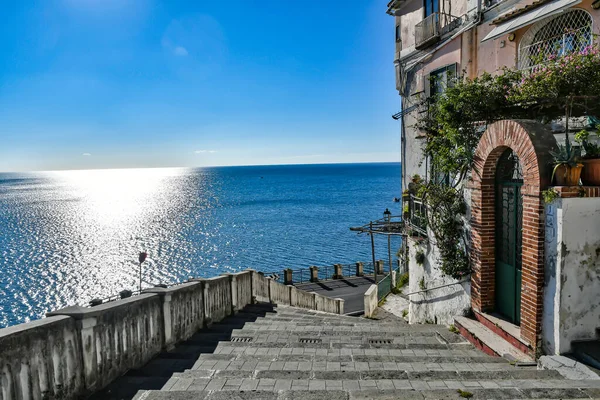 Promenáda Nábřeží Atrani Město Pobřeží Amalfi Itálie — Stock fotografie