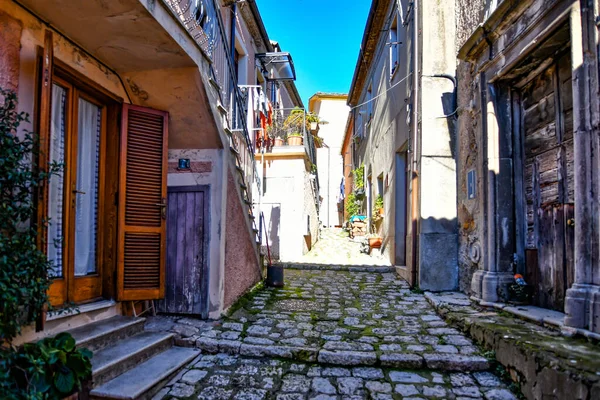 Small Street Old Houses Pignola Small Town Province Potenza Basilicata — стоковое фото