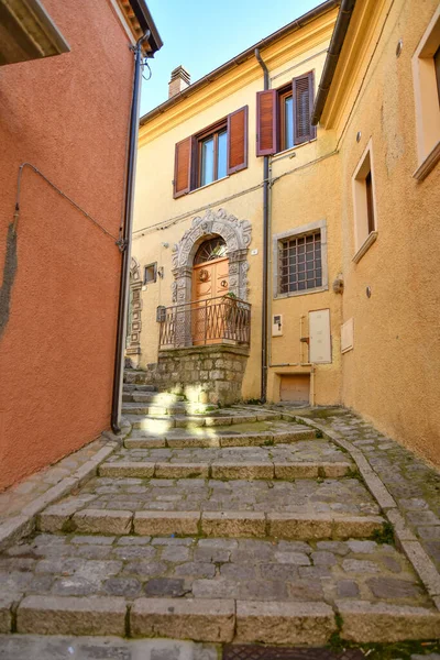 Una Pequeña Calle Entre Las Antiguas Casas Pignola Pequeño Pueblo — Foto de Stock