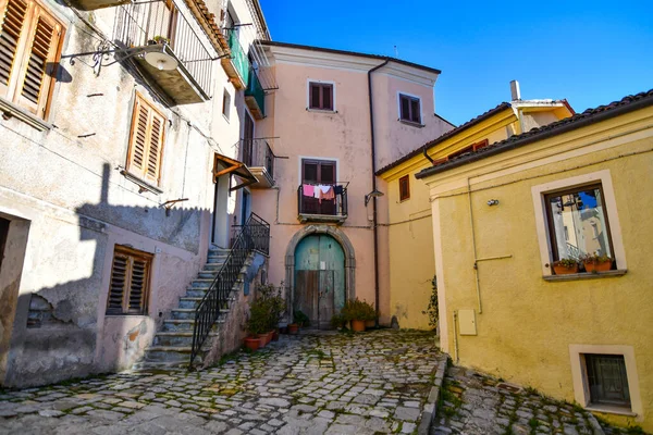 Small Street Old Houses Pignola Small Town Province Potenza Basilicata — ストック写真