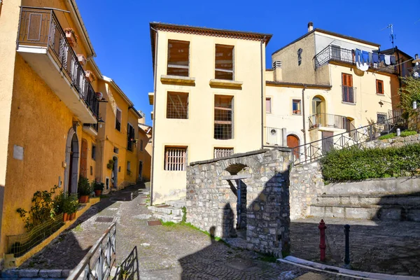 Small Street Old Houses Pignola Small Town Province Potenza Basilicata — Stock Fotó
