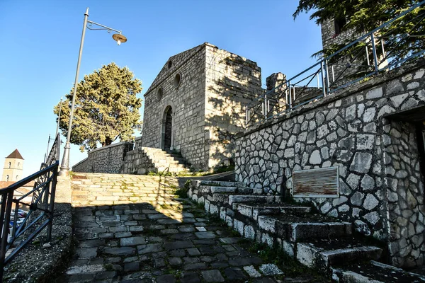 Ruins Ancient Church Pignola Medieval Village Basilicata Region Italy — стоковое фото