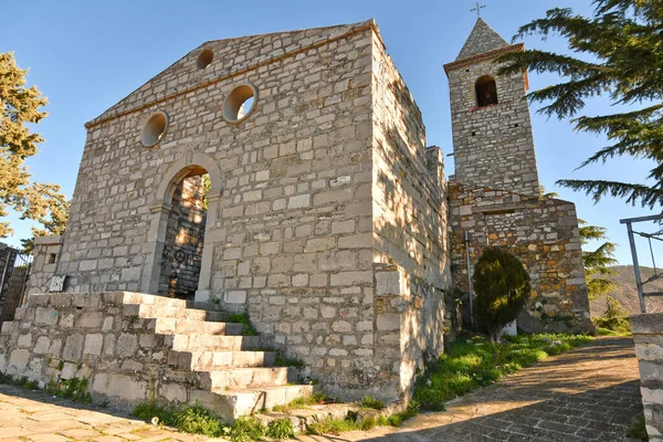 Ruins Ancient Church Pignola Medieval Village Basilicata Region Italy — Zdjęcie stockowe