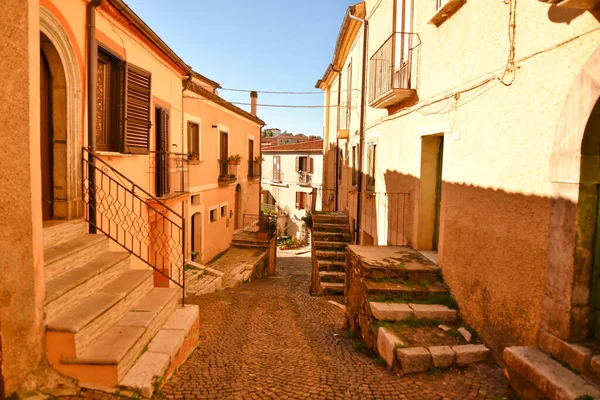 Small Street Old Houses Pignola Small Town Province Potenza Basilicata — стокове фото