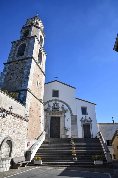 Fasada Starożytnego Kościoła Picerno Małe Miasteczko Prowincji Potenza Basilicata Włochy — Zdjęcie stockowe