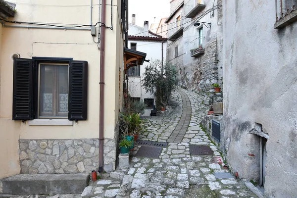 Uma Pequena Rua Entre Antigas Casas Savoia Lucania Uma Pequena — Fotografia de Stock